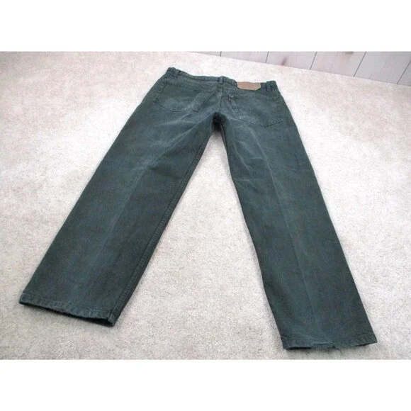 VINTAGE Levis 501 Jeans Mens 36 Green Straight Button Fly Denim 36x29 USA 90s